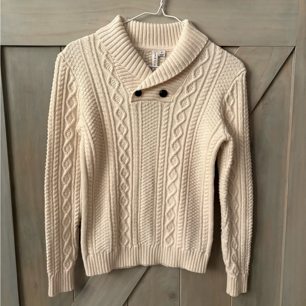 Janie and Jack Cream Cable Knit Sweater